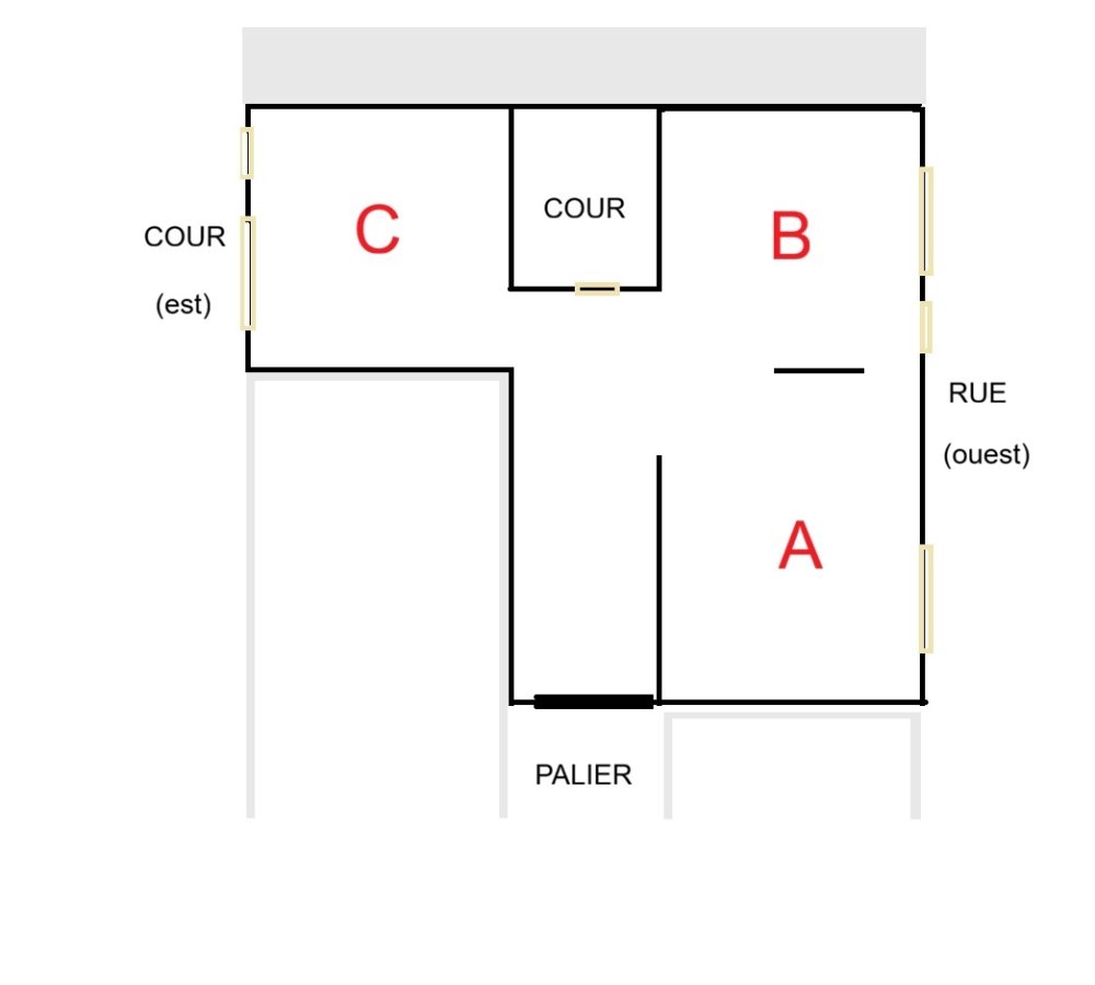 Plateau brut à aménager – 48 m² – 3ème étage